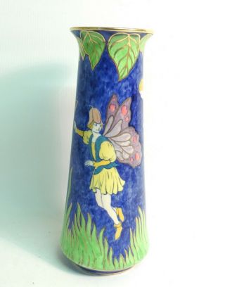 Rare Art Deco George Jones & Sons Lustre Vase " Fairies And Pixie " Shape 323