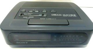 Vintage Sony Icf - C26 Dream Machine Am/fm Digital Alarm Clock Radio (gray)