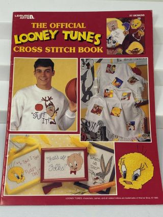 Vintage Leisure Arts The Official Looney Tunes Cross Stitch Book Tweety And More