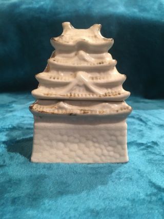 Vintage Ceramic Pagoda Incense Burner Figurine Made In Japan