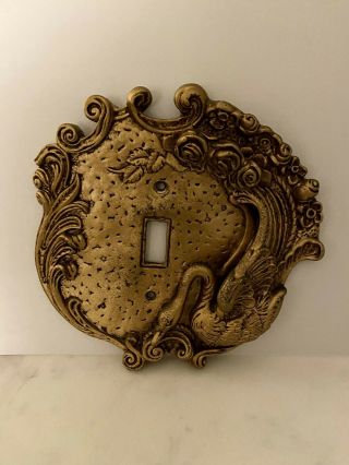 Vintage Gold Swan Light Switchplate