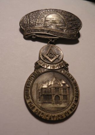 Antique Medal Masonic Home Dedication 1913 Glen Falls York / Badge Rare