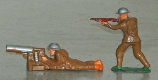 Vintage Antique Barclay Manoil Lead Toy Soldier Shooting Machine Gun Rifle Prone 3