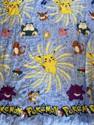 Rare Vintage 1995 1996 1998 Nintendo Pokemon Twin Full Comforter 84 " X75” Blanket