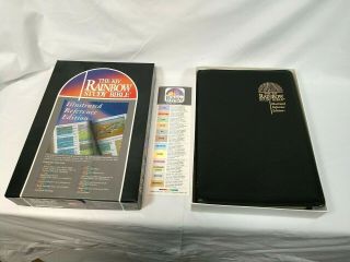 Lnib The Rainbow Study Bible Kjv Illustrated Ref Ed 1998 Blk Bond Leather Rare