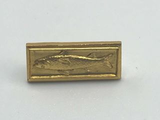 Vintage Bb Bastian Bros Gold Tone Fish Screw Back Lapel Pin Tie Tac A1