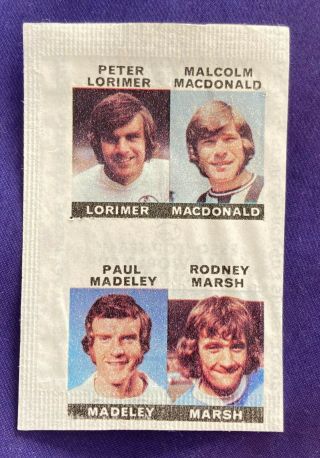 Rare Esso Football 1973 Disc Wrapper Peter Lorimer Rodney Marsh Malc Macdonald