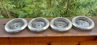 Silver And Glass Coasters / Ashtrays (set Of 4)