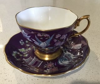 Vintage Royal Albert Teacup And Saucer Hp Duo “oriental”,  Discont.  Rare.