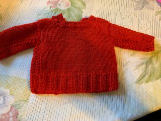 Vintage Doll Sweater Red With Ribbed Bottom