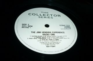 JIMI HENDRIX EXPERIENCE RADIO ONE RARE 1989 2LP COLLECTORS SERIES CCSLP 212 EX 3