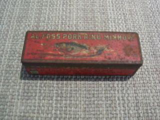 Vintage Al.  Foss Pork Rind Minnow Tin Box