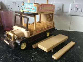 Sylvanian Families Vintage Village Bus With Table And Benches