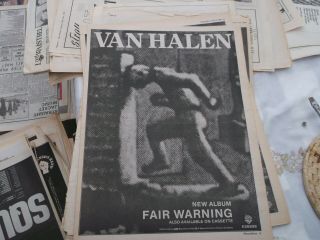 Van Halen Fair Warning Album Release Poster 1981 Framing Rare