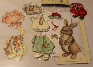 Vintage 1986 " Bonnie " Cut - Out Paper Doll Bunny & Costume Set By Judy M.  Johnson