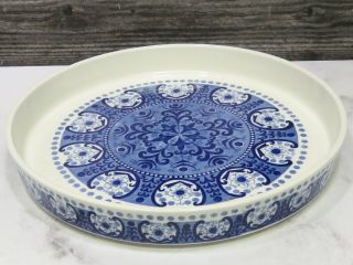 Very Rare Arabia Finland Ali Blue Round Platter 10.  75 " Pie Plate Serving Dish