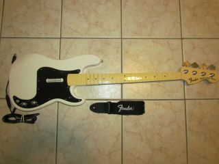 Xbox 360 Precision Bass Fender Wired Controller Rare White Guitar Strap Rb