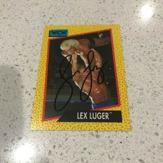 Lex Luger Signed Autographed Rare 1991 Wcw Impel Card 23