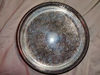 International Silver Company Serving Platter Tray 12.  5 Inch Round Sliver Plate
