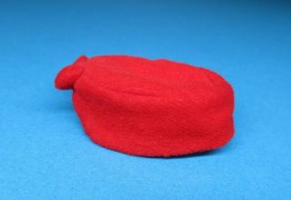 Vintage Barbie - Red Flare 939 Red Velvet Hat With Bow