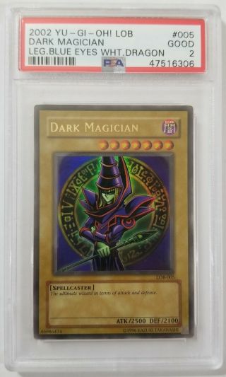Yu - Gi - Oh Dark Magician Lob - 005 Ultra Rare Legend Of Blue Eyes White Dragon Psa 2
