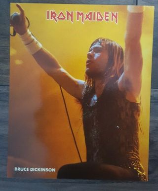 Iron Maiden Official Vintage 10inch X 8inch Postcard With Bio.  Bruce 1 Of 6 Rare