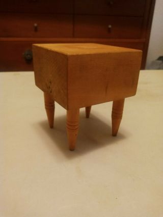 Vintage Japan Solid Wood Butcher Block Dollhouse Table