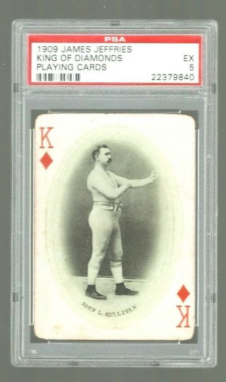 1909 James Jeffries Boxing John L.  Sullivan Hof Psa 5 Ex Key Card Rare Set