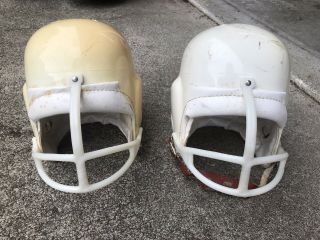 Vintage Suspension Football Helmet Pair Youth 1950’s Face Mask