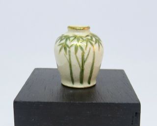 Dollhouse Miniature 1:12 Japanese Satsuma Vase With Bamboo