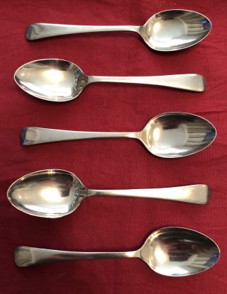 Set Of Five Vintage Nickel Silver Teaspoons C.  1930’s