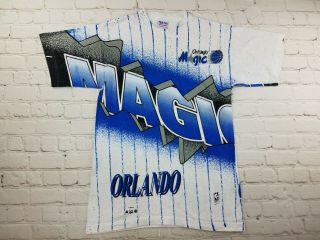 Rare Vintage 90’s Orlando Magic Nba All Over Print T Shirt - Men 