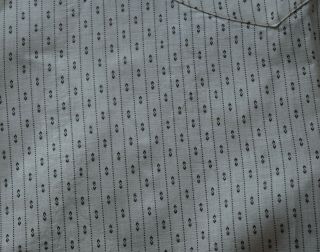 6326 Large Piece Antique 1890 - 10s Cotton Fabric,  White Shirting With Black Bits