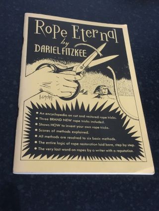 (q) Rare Vintage Magic Trick Book Rope Eternal By Dariel Fitzkee
