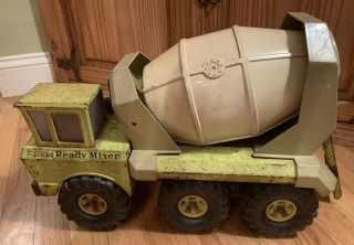 Mighty Tonka Vintage Lime Green Cement Ready Mixer Tandem Axle Rare 1970 