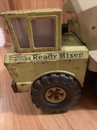 Mighty Tonka Vintage Lime Green Cement Ready Mixer Tandem Axle Rare 1970 ' s Steel 2