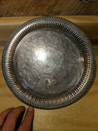Webster Wilcox International Silver Silver Plate Tray Brandon Hall 10.  25 7570 - B