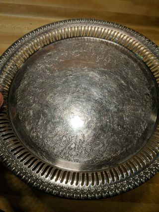 Webster Wilcox International Silver Silver Plate Tray Brandon Hall 10.  25 7570 - B 2