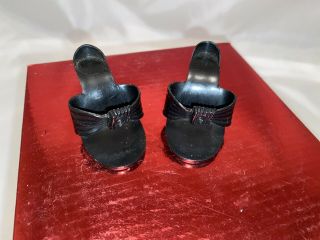 Vtg 1950s Black High Heel Fashion Doll Shoes 2 1/2 " Foot Deluxe Reading Candy