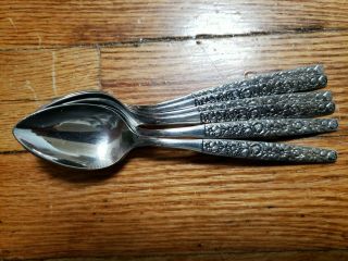 6 Antique Vintage Collectable Wm.  A.  Rogers Deluxe Stainless Steel Tea Spoons 6 " -