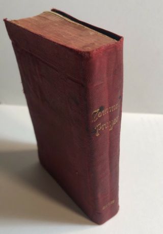 The Book Of Common Prayer Small Antique 1898 Red Leather Oxford Protestant