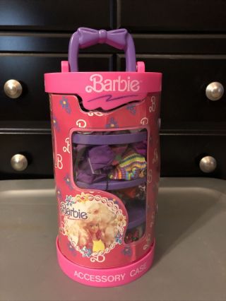 1991 Barbie Doll Accessory Case Loaded With Barbie Size Clothes