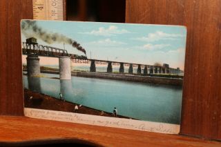 Antique Louisville Nashville Railroad L&n Postcard Panhandle Bridge 1907