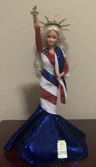 1996 Statue Of Liberty Barbie Fao Exclusive 1st In Series Amer.  Beauties No Box