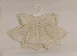 Vintage Cabbage Patch Kids Light Yellow Dress Set With Flower Buds And Lace