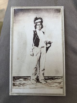 Rare 1860’s Cdv Photo Of A Native American Indian Man