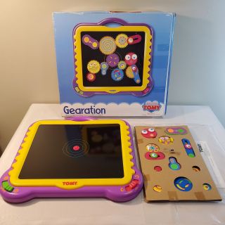 1997 Tomy Gearation Mechanical Magnetic Gear Board Toy Complete W/ Box - Rare