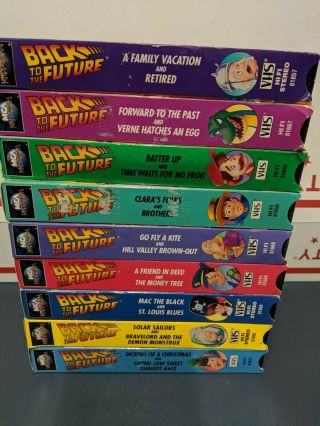 Back To The Future The Animated Series Vhs Rare Oop Set Of 9 Videotapes.
