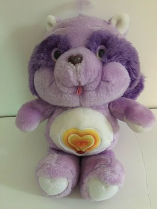 Vintage 1984 Kenner Care Bear Cousin " Bright Heart Raccoon " 13 " Plush Stuffed Toy