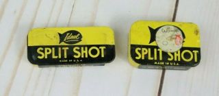 Two Vintage Empty Fishing Weight Tins Ideal Split Shot Collectible Size 3 And 4